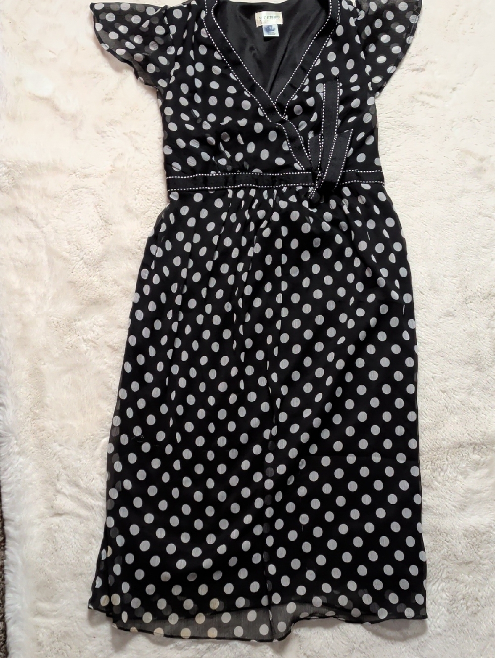 Maternity Black and White Polka Dot Wrap‎ Dress